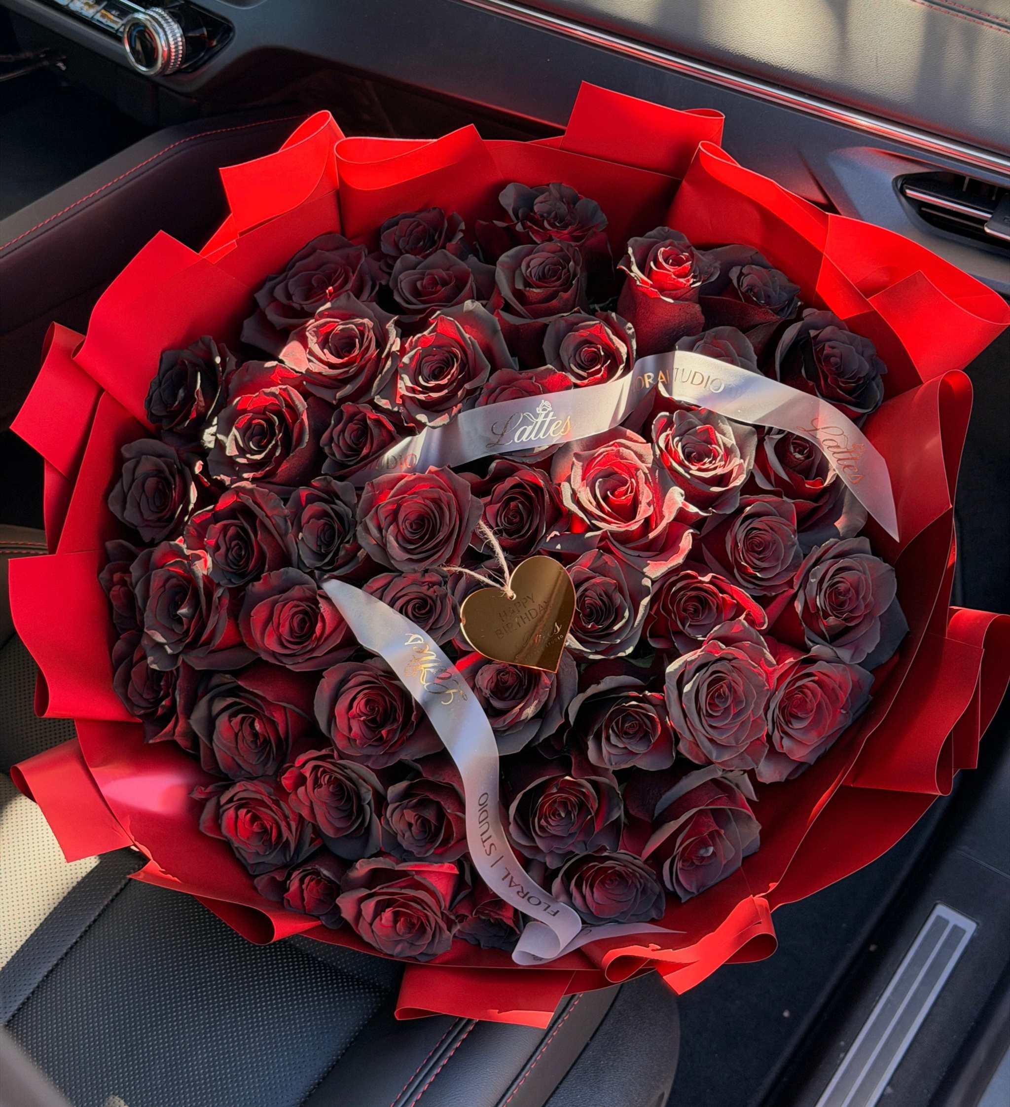 Midnight Passion Bouquet – Red & Black Roses