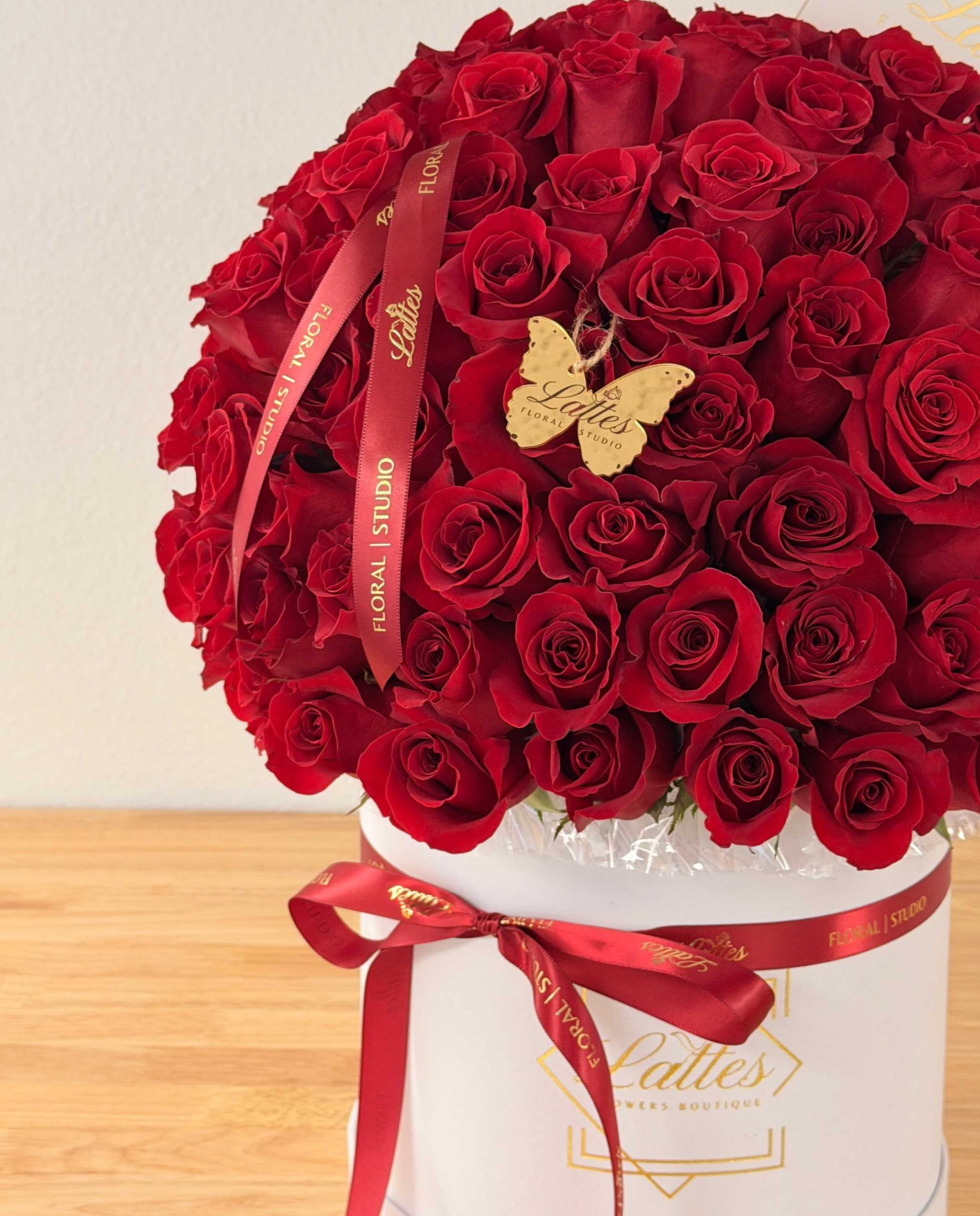 Mono Red Roses in a Flower Box