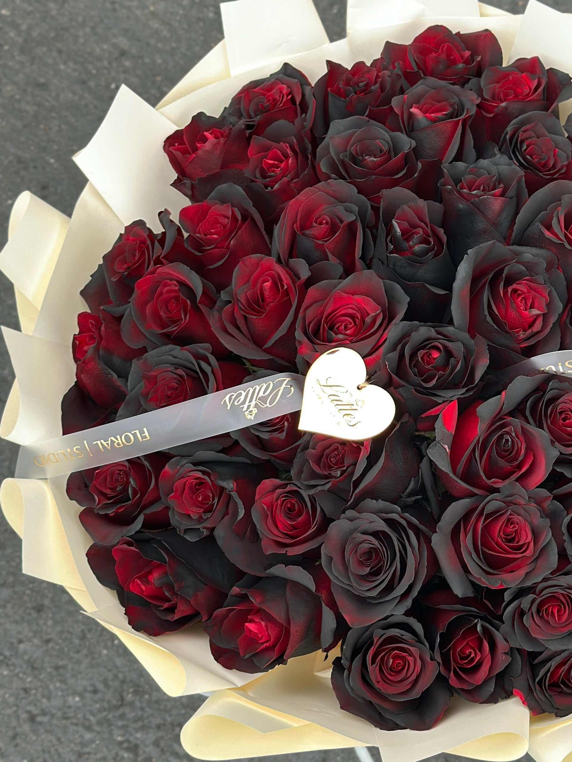 Midnight Passion Bouquet – Red & Black Roses