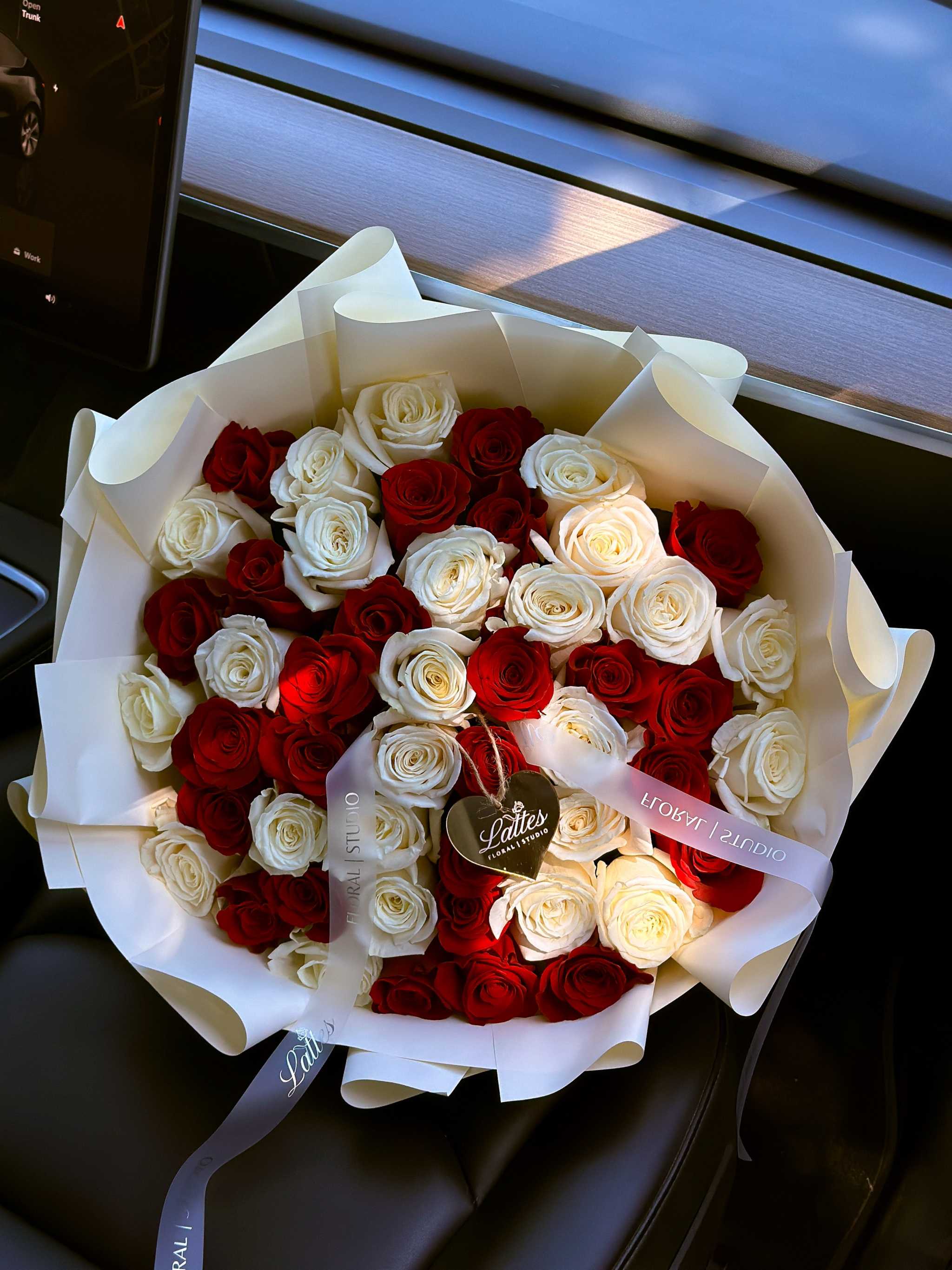 Royal Embrace – Red and White Roses Bouquet