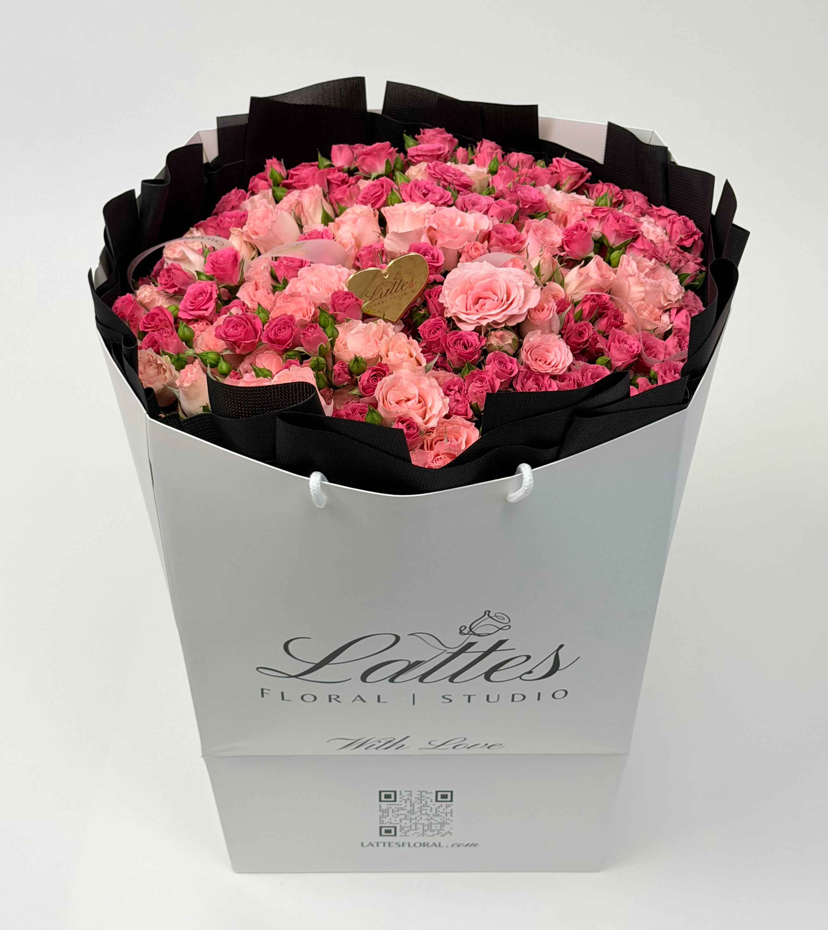 Midnight Pink – Pink Spray Roses & Hot Pink Roses Bouquet