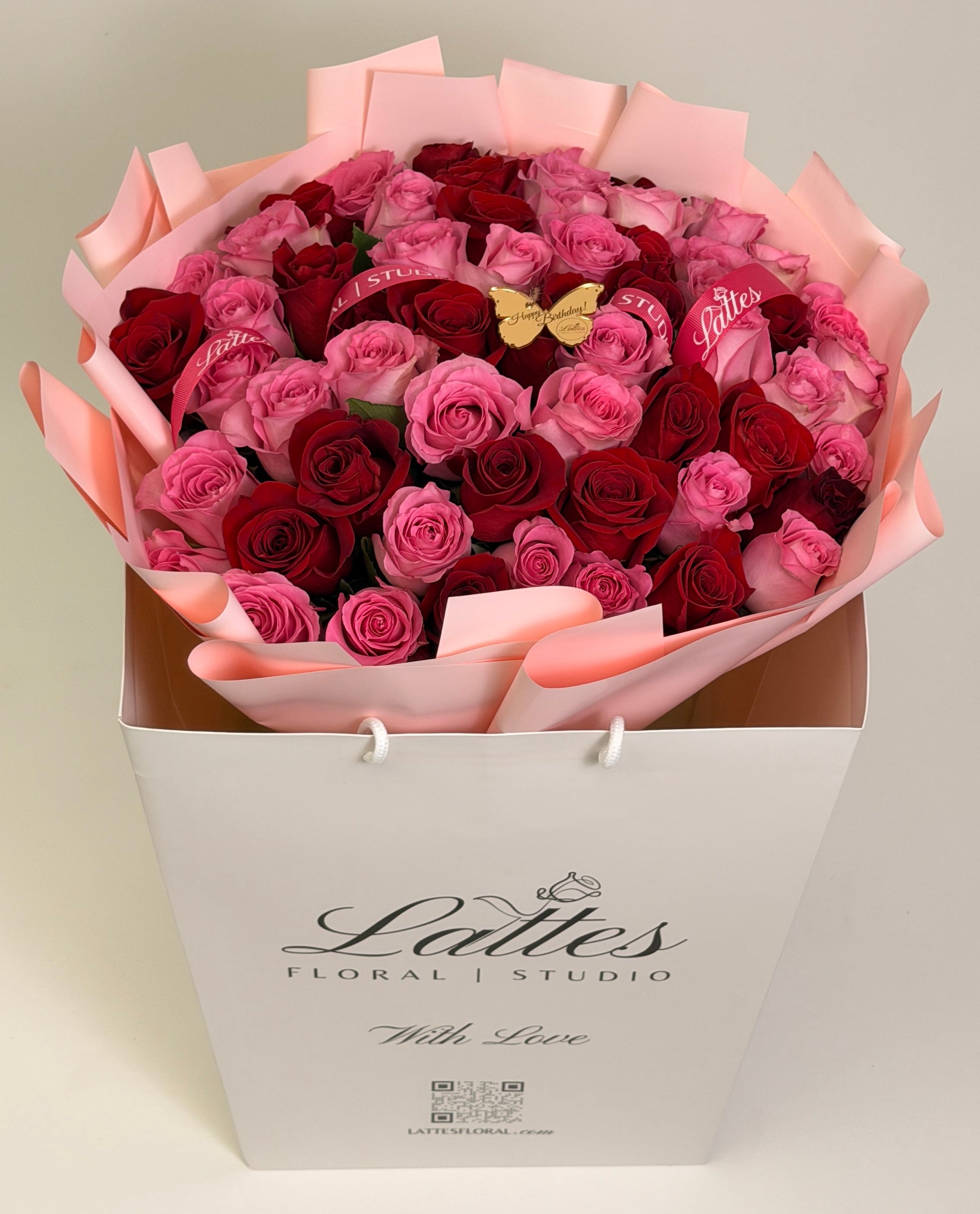 Berry Mix - Red & Pink Roses Bouquet | Flower Delivery Orange & Orange County