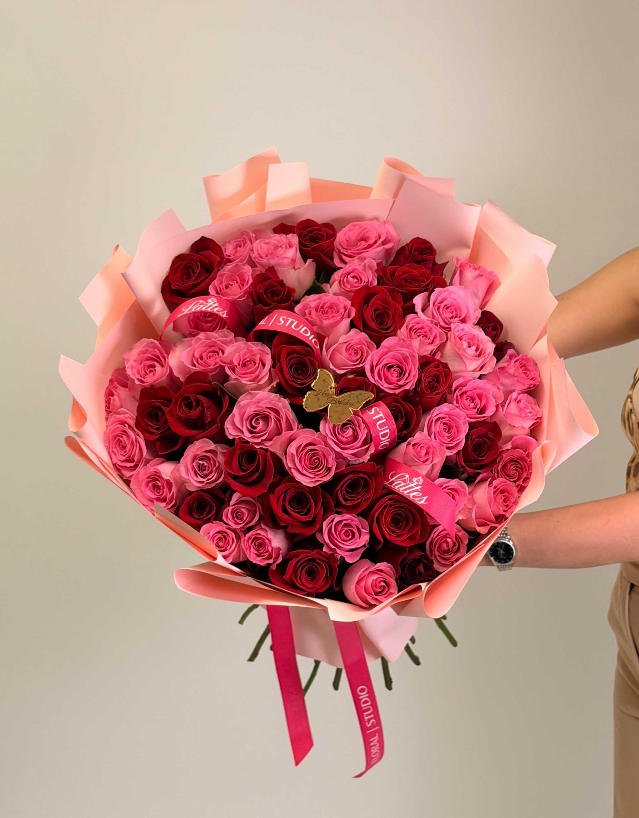 Berry Mix red and pink roses bouquet perfect for Irvine flower delivery and special occasions