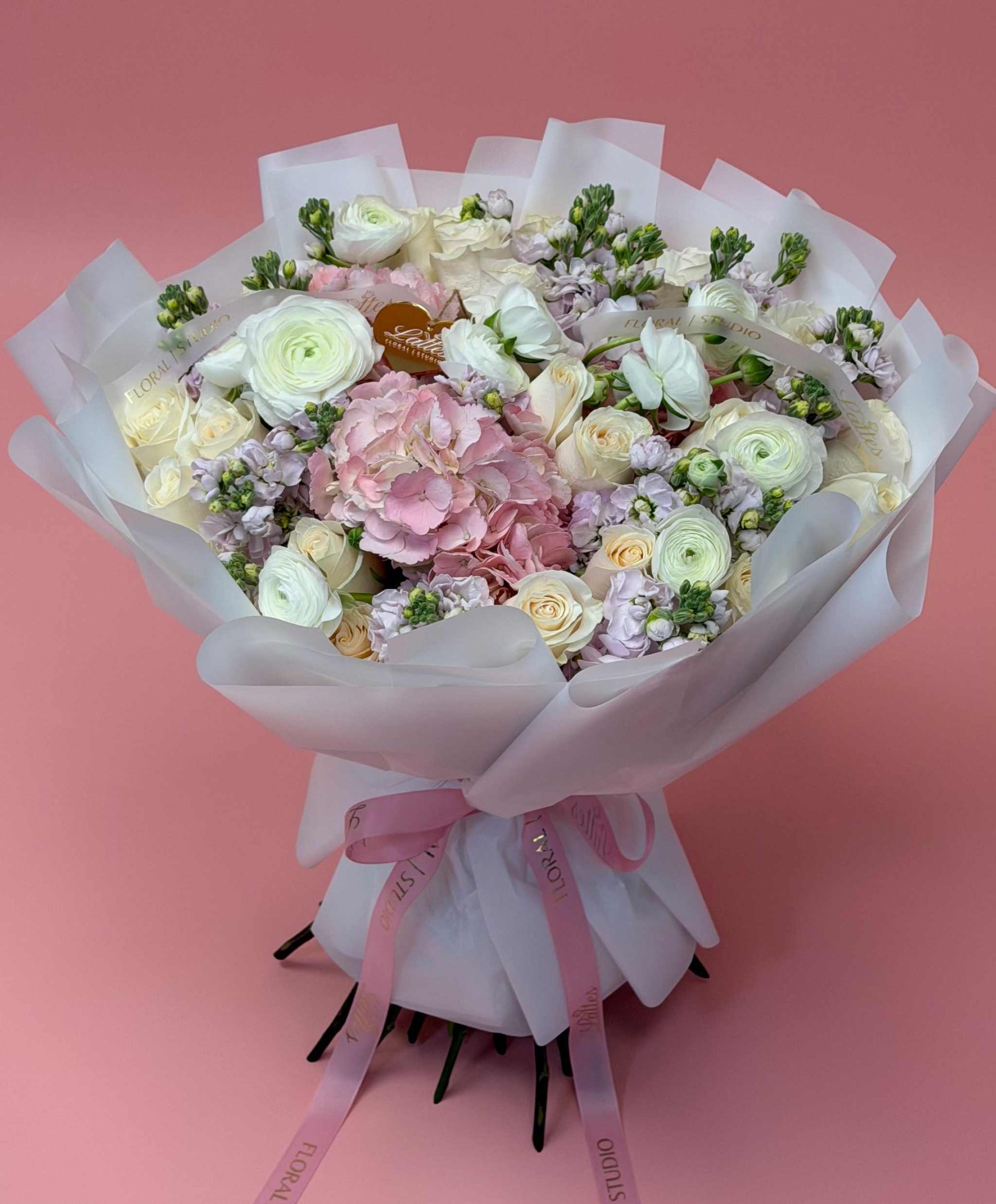 Pearl Blush - Hydrangea, Roses & Ranunculus Bouquet