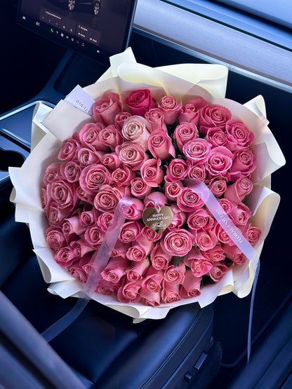 Luxury Pink Roses Flower Bouquet