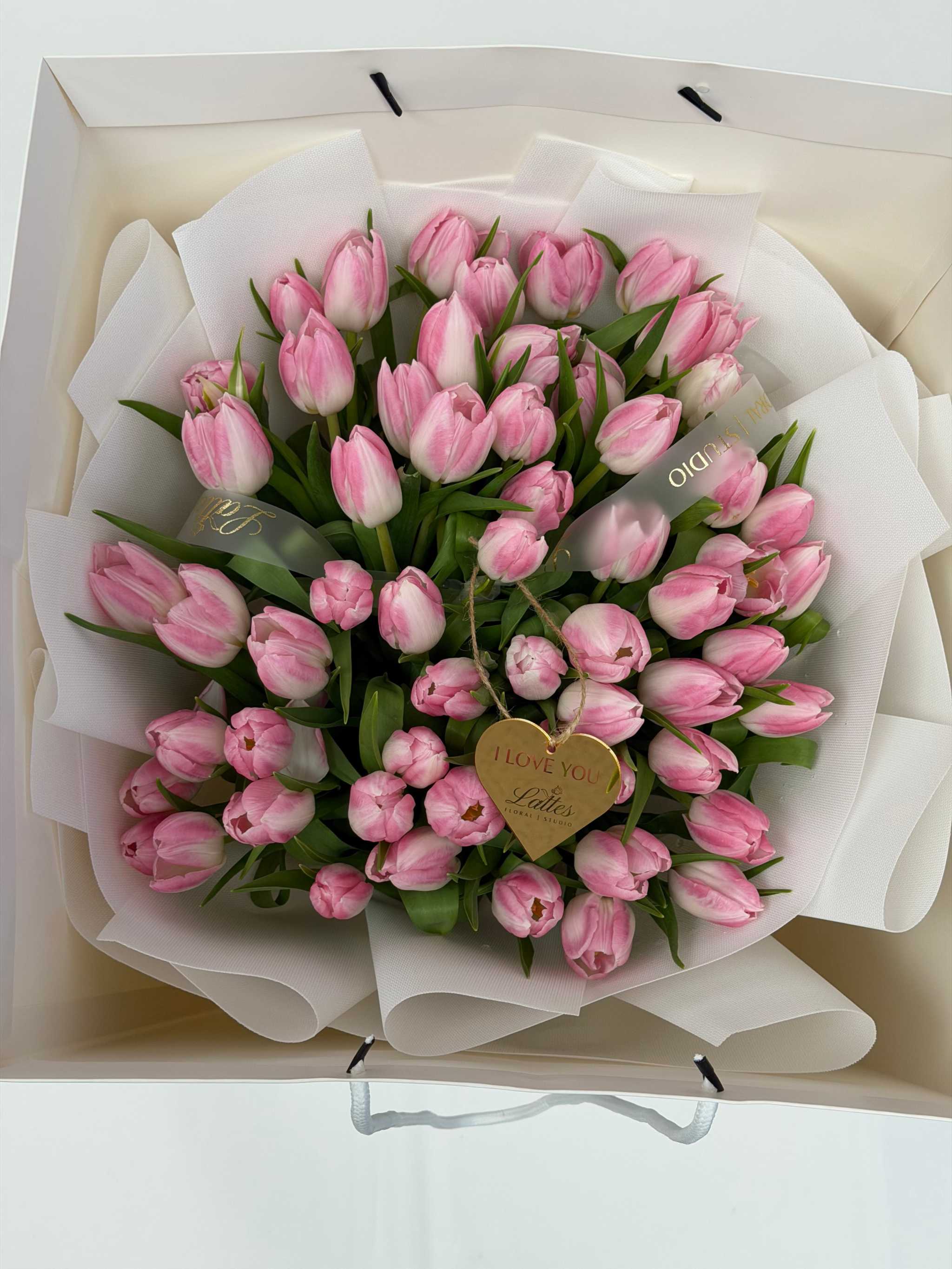 Light Pink Tulips Bouquet - Fresh Flowers