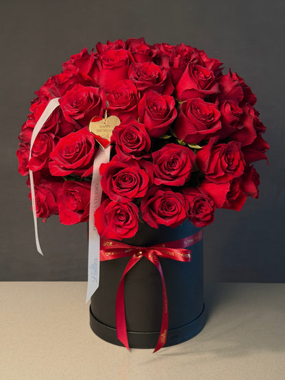 Mono Red Roses in a Flower Box