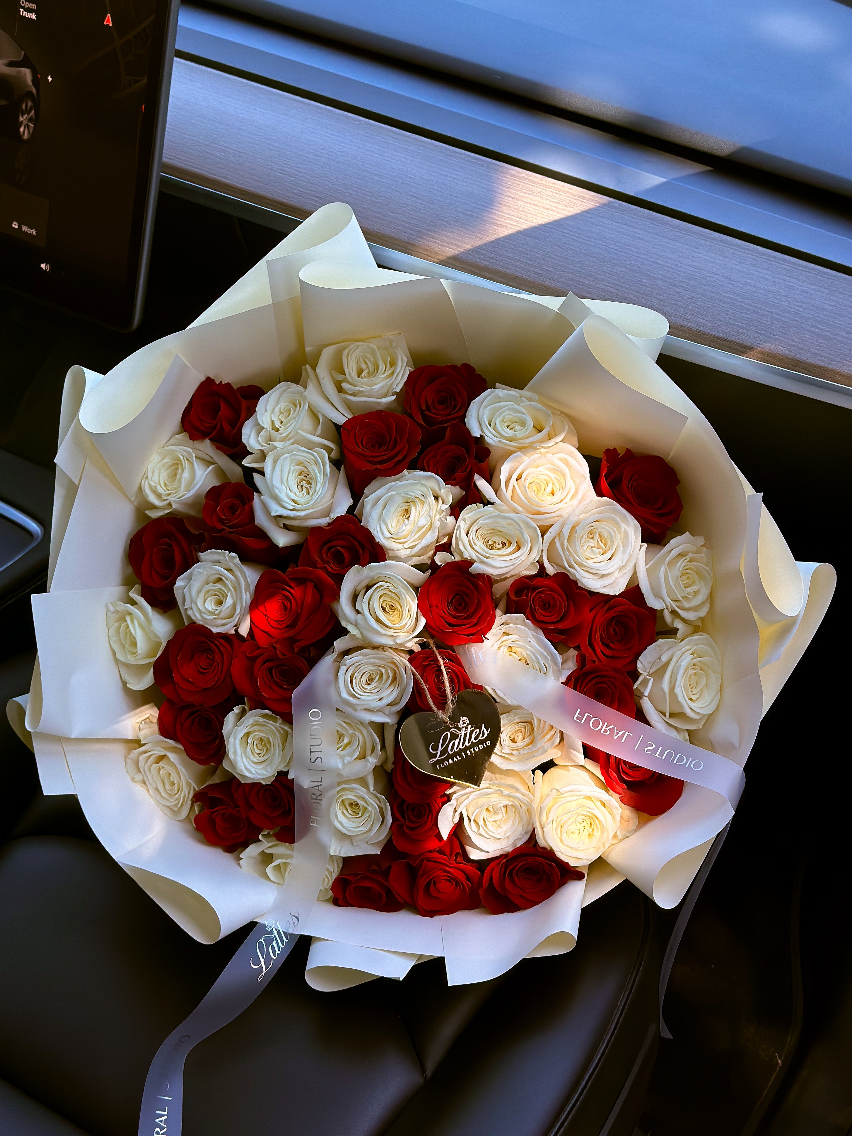 Royal Embrace – Red and White Roses Bouquet