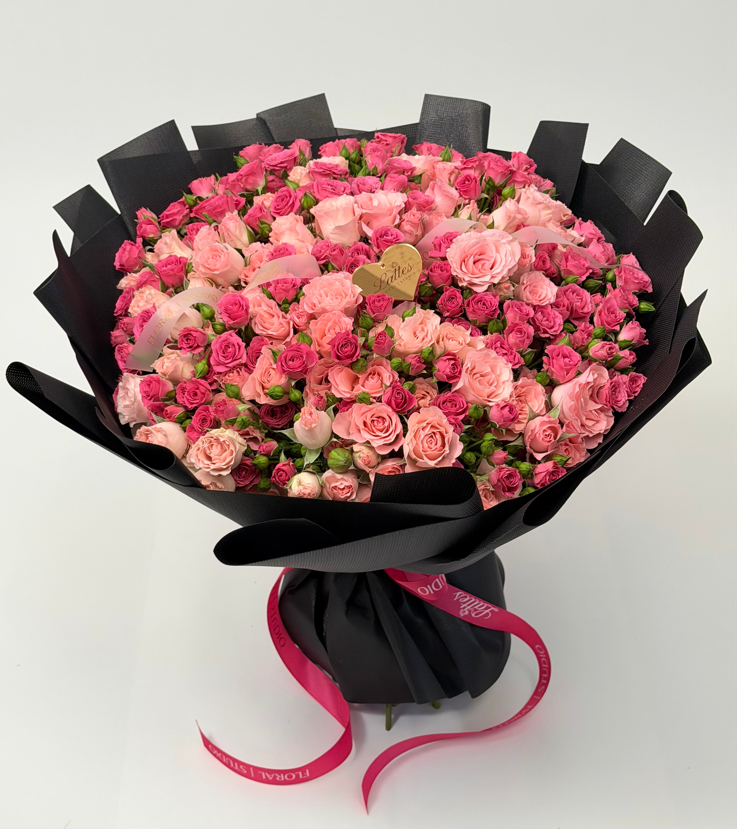 Midnight Pink – Pink Spray Roses & Hot Pink Roses Bouquet
