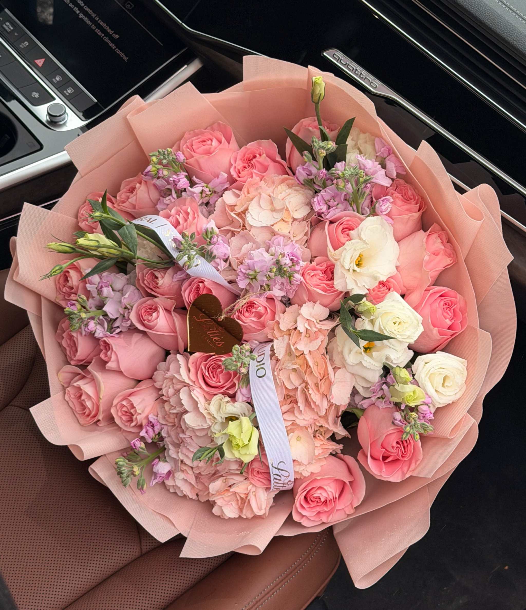 Pink Enchantment – Pink Roses, Hydrangeas & Lisianthus Bouquet