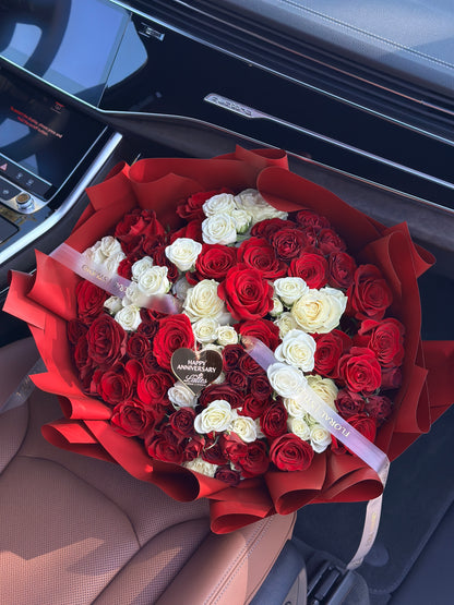 Amore Rosso – Red & White Rose Symphony