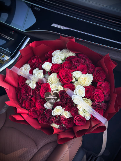 Amore Rosso – Red & White Rose Symphony