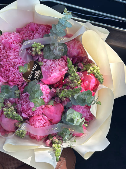 Wild Peony Garden – Peonies & Greenery Bouquet