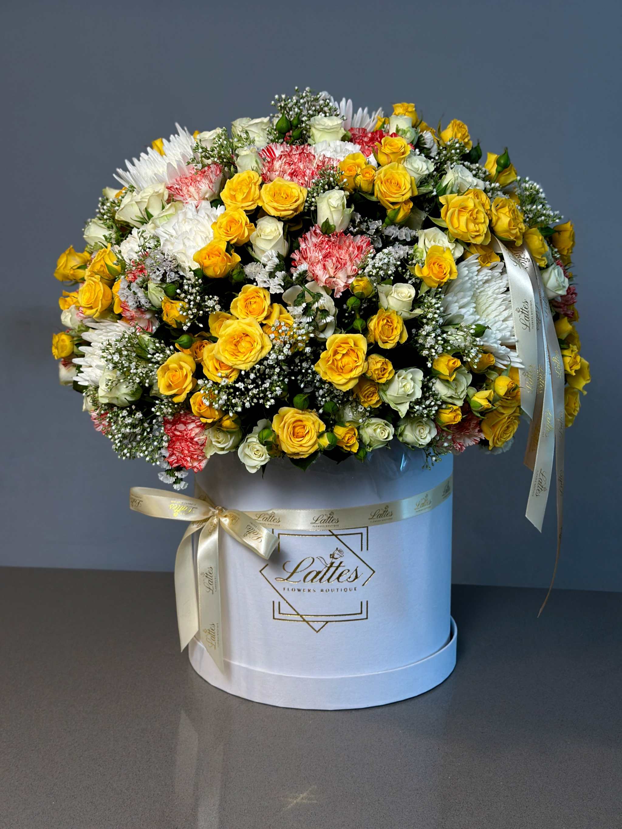 Yellow Glow – Flower Box – Lattes Floral Studio