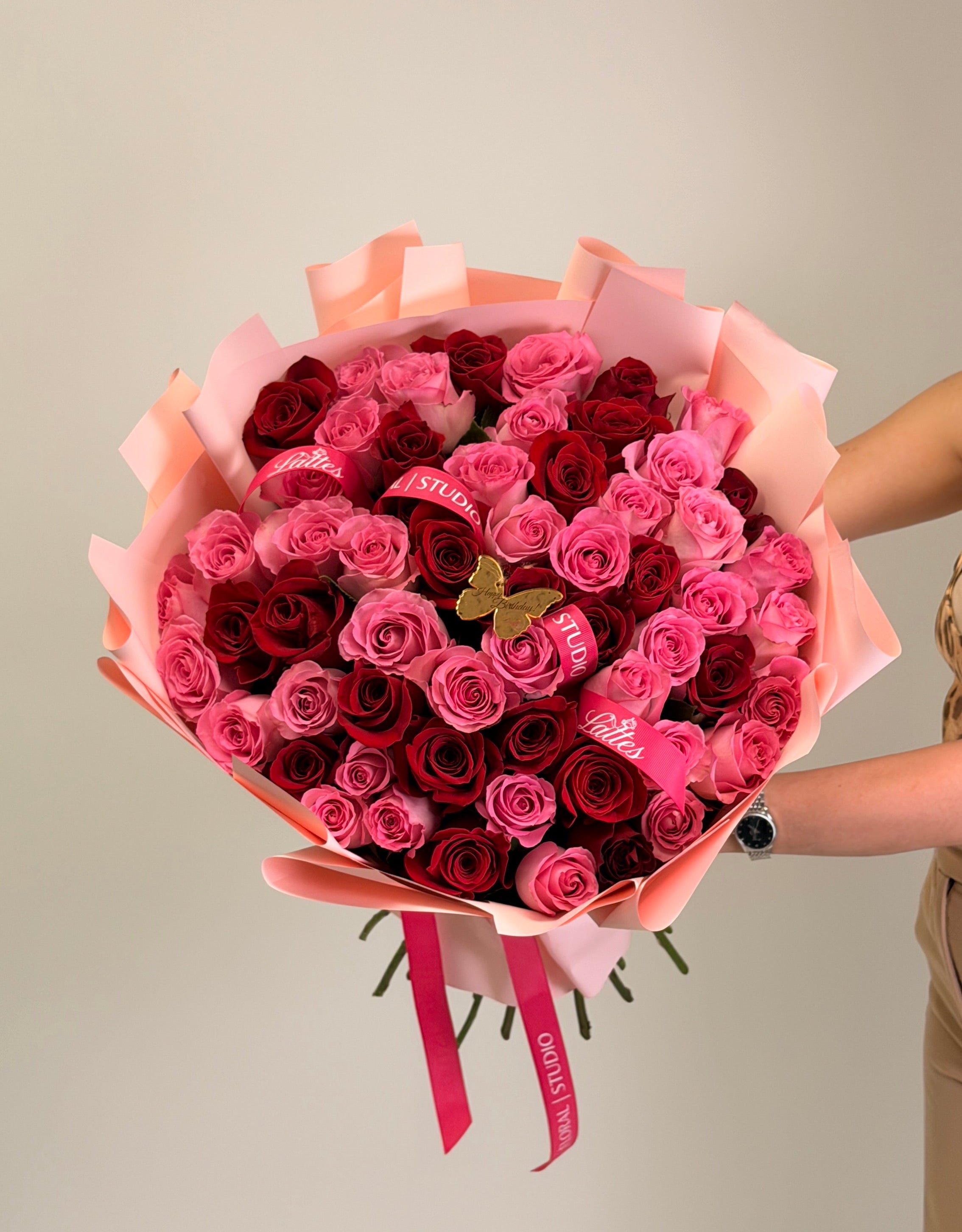 Berry Mix - Red & Pink Roses Bouquet | Flower Delivery Orange & Orange County