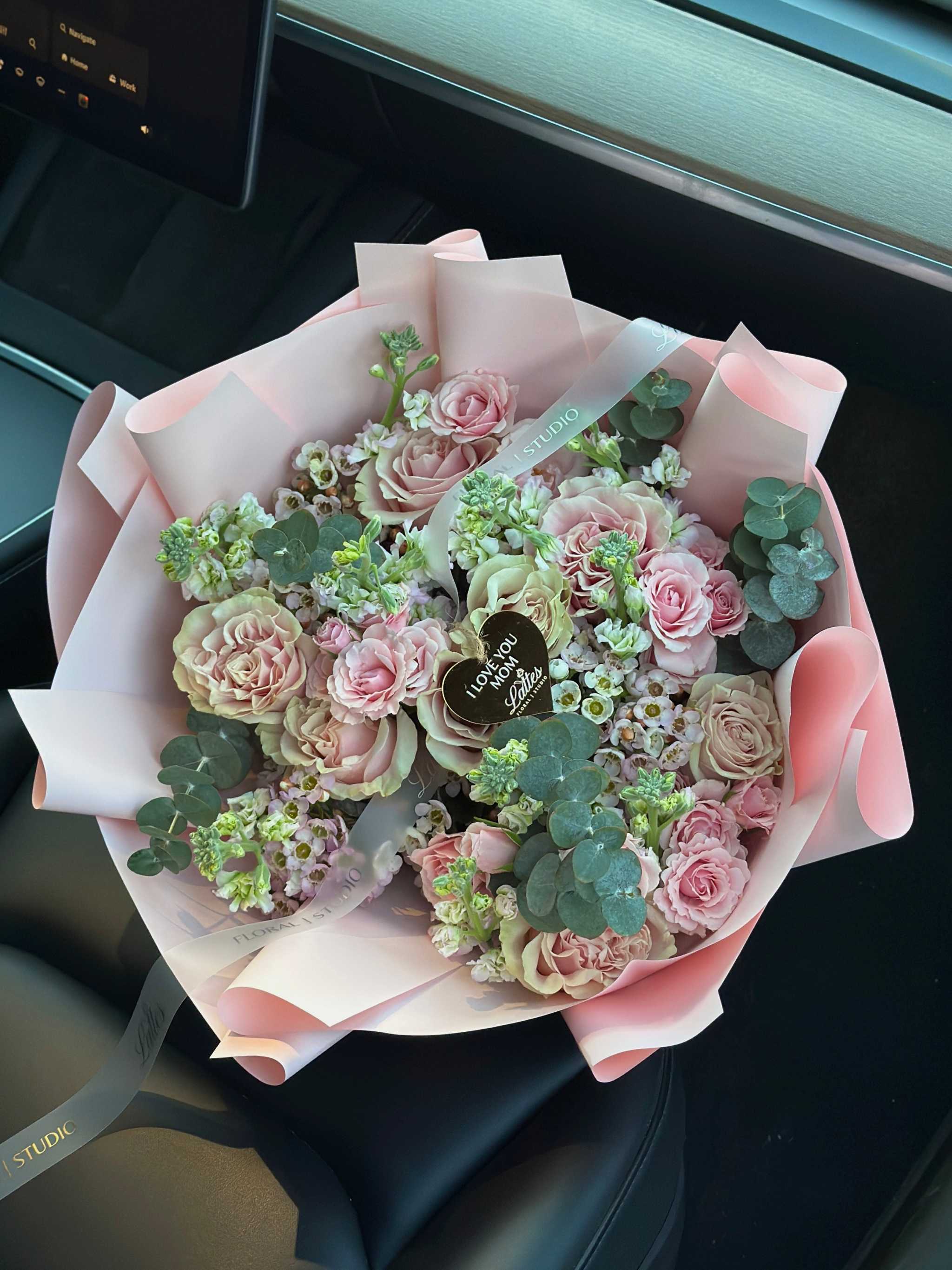 Tender Whisper blush pink and white roses bouquet from Lattes Floral Studio with same-day delivery in Orange County