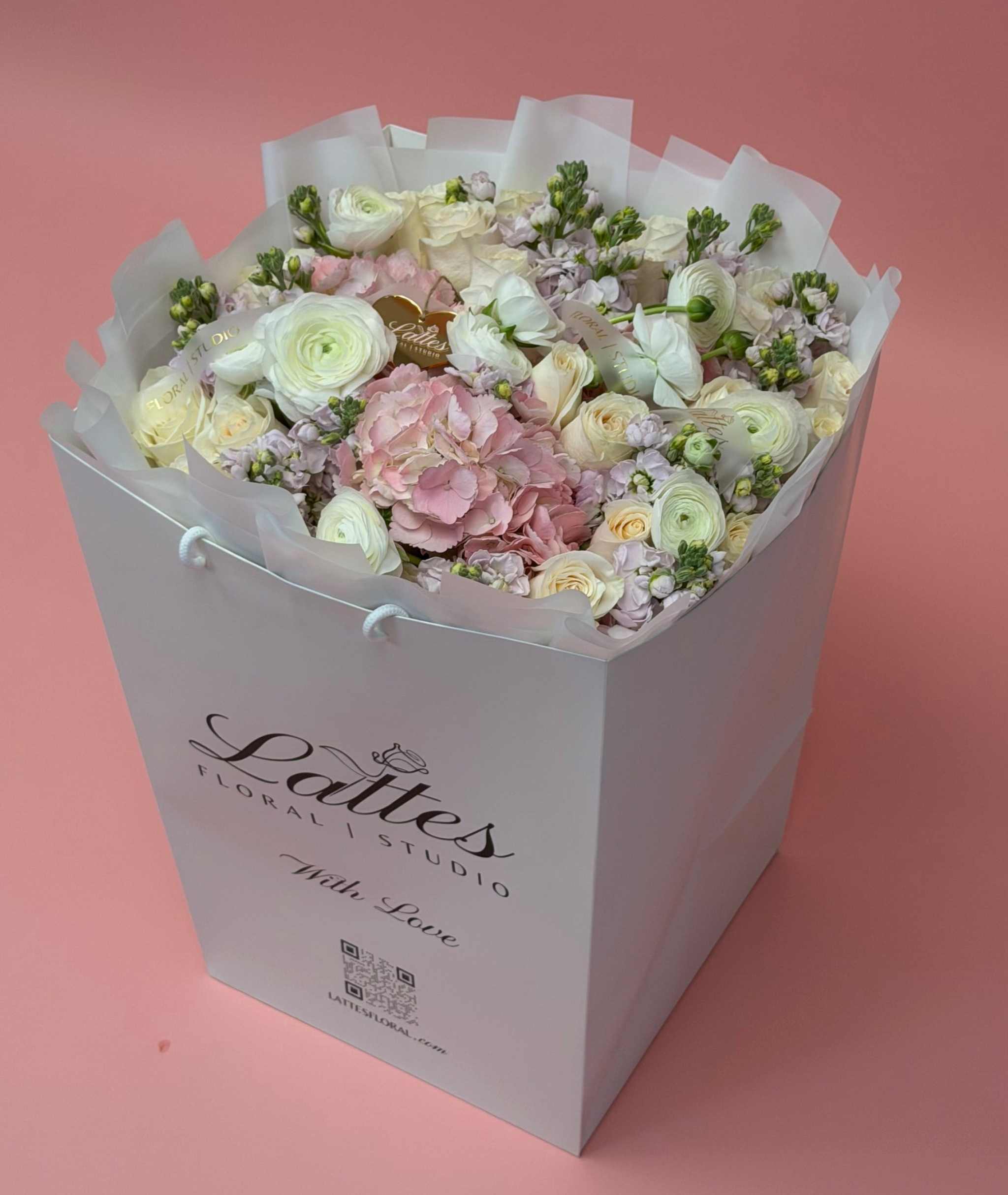 Pearl Blush - Hydrangea, Roses & Ranunculus Bouquet